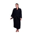thumbnail image 2 of Puffy Cotton Adult Unisex Kimono Bath Robe Natural Soft Cotton - Black, 2 of 6