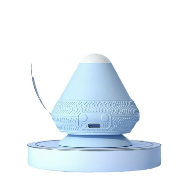 Littleplum Vibrating Massage Ball Hand Free with Suction Cup,Heat Massager,Deep Tissue Back Sore Muscle Relief Recovery Knot Massager,Manual Self Physio Therapy,Myofascial Release-Blue