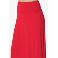thumbnail image 5 of TheMogan Women's Casual Lounge Solid Foldable High Waist Draped Jersey Relaxed Long Maxi Skirt Red 2X, 5 of 7