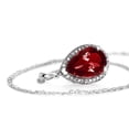 thumbnail image 5 of Galaxy Gold 14K Solid White Gold 20" Necklace with Natural Diamonds and a Pear-Shaped Garnet, 14"-24" Sizes, January Birthstone, Symbol of Passion, 5 of 6