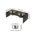 thumbnail image 3 of THE LICKER STORE Keaton 5" Small/Medium Modern Acrylic Rectangular Elevated Pet Feeder with 20oz 2-Stainless Steel Bowls, Dark Gray/Chrome, DBL2000J, 3 of 7