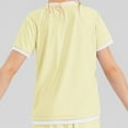 thumbnail image 3 of Boys Girls Athletic T Shirts Kids Summer Crewneck Short Sleeve Fashion Colorblock Workout Tops Tees 5-15 Years, 3 of 5