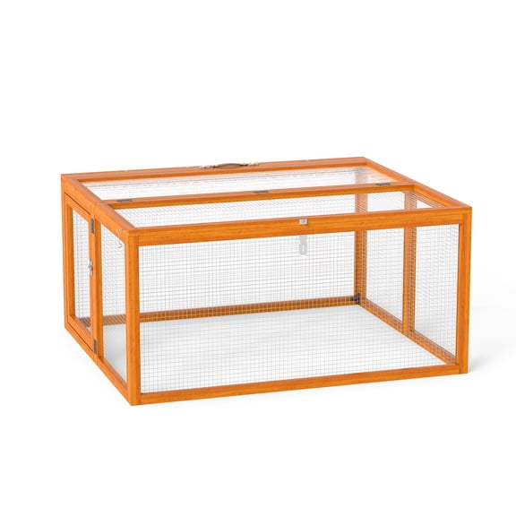 Folding Rabbit Hutch with Lockable Doors and Ground Stakes