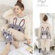 thumbnail image 2 of Conjunto de Pijamas de franela para mujer, ropa de dormir de conejo, Negligee, plantas, lencería de invierno, Kawaii, dibujos animados, 2 of 4
