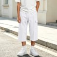 thumbnail image 4 of Maean Boys Capris Pants Sweatpants Wide Leg Elastic Waist Casual Loose Cargo Pant with Pockets, 4 of 7