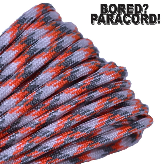 Bored Paracord Brand 550 lb Type III Paracord - Sneaky Orange Camo 100 Feet