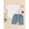 thumbnail image 5 of Musuos Toddler Boy Birthday Outfit 18M 24M 3Y 4Y Train Letter Print Short Sleeve T-Shirt with Elastic Waist Shorts Summer 2 Pcs Set, 5 of 10