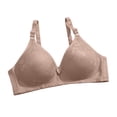 thumbnail image 3 of Swuxness Womens Comfortable Wireless Bra, Women's Push Up Bras, Women Lace Breathable Lightweight Seamless Vintage Style Underwear Bra Beige, XL, 3 of 4