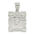 thumbnail image 2 of Auriga Fine Jewelry 925 Sterling Silver Square Diamond-cut Letter V Initial Pendant for Women (L-30 mm, W-18 mm), 2 of 7