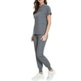 thumbnail image 2 of Gray Scrubs For Woman,Womens Scrub Sets with Mandarin Collar,Unisex Jumpsuit Workwear,Medical Uniform for Doctors, Nurses, Beauty Salons - Gray - L, 2 of 5