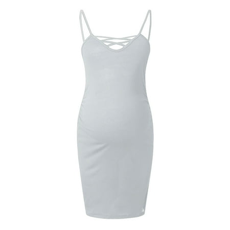 

Women Pregnant Nursing Solid Color Breastfeeding Maternity Dress Mama Sundress Casual Fashion Summer Clothes