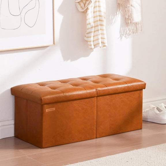 31.5 Inches Ottoman with Storage , Folding Foot Stool for Bedroom Living Room Entryway