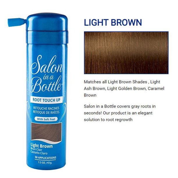 SALON IN A BOTTLE Root Touch Up Hair Spray [LIGHT BROWN] * BEAUTY TALK