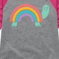 thumbnail image 3 of Instant Message - Rainbow Shell Turtle - Toddler & Youth Girls Raglan Graphic T-Shirt, 3 of 5