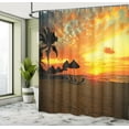 thumbnail image 5 of Ambesonne Beach Shower Curtain, Romantic Sunset Scenery, 69"Wx75"L, Orange Yellow, 5 of 5
