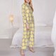 thumbnail image 3 of Balery Yellow Lemon Slices Conjunto de Pijama con Estampado para Mujer, Conjunto de Dos Piezas con Manga Larga, Ropa de Dormir Suave con Bolsillos, Pijamas Cómodos-XX-Large, 3 of 7