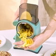 thumbnail image 4 of Rotary Cheese Grater Vegetable Chopperwith 2 Stainless Steel Blades Hand Cranked Multifunctional Large Capacity for Kitchen, 4 of 9