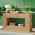 thumbnail image 4 of Tribesigns Rustic Farmhouse Console Table - Long Entryway Accent Piece, MDF, Natural Wood Tone, Fluted Design, Living Room/Hallway Furniture, 4 of 8