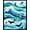 Blue Teal, Pattern 1, variant on ODIKA 5'x7' Washable Area Rug Bathroom Ocean Wave Boho Nautical Seashell Funky Theme Waves for Dining Room, Under Table, Home Office, Non-Slip Chair-Friendly