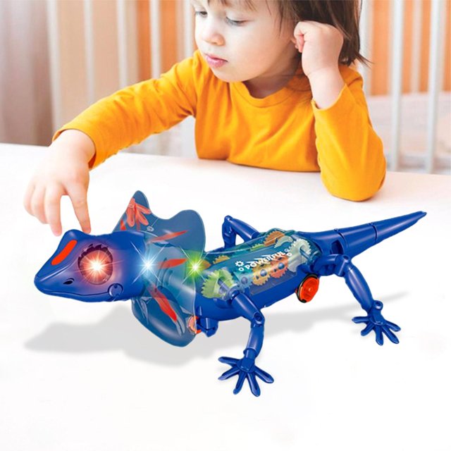 Juguete mecánico eléctrico de simulación, juguete inteligente para mascotas, suministros para s, juguete robótico batería para Azul Yotijar lagarto robot