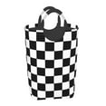 thumbnail image 1 of Waterproof Collapsible Laundry Hamper, Black and White Plaid Aluminum Handle Laundry Bag Storage Basket, 50L, 1 of 6
