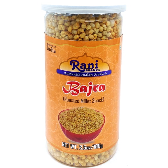Rani Roasted Bajra Puff (Roasted Millet Snack) 3.5oz (100g) Vacuum Sealed, Easy Open Top, Resealable Container ~ Indian Tasty Treats | All Natural | Vegan | NON-GMO | Indian Origin