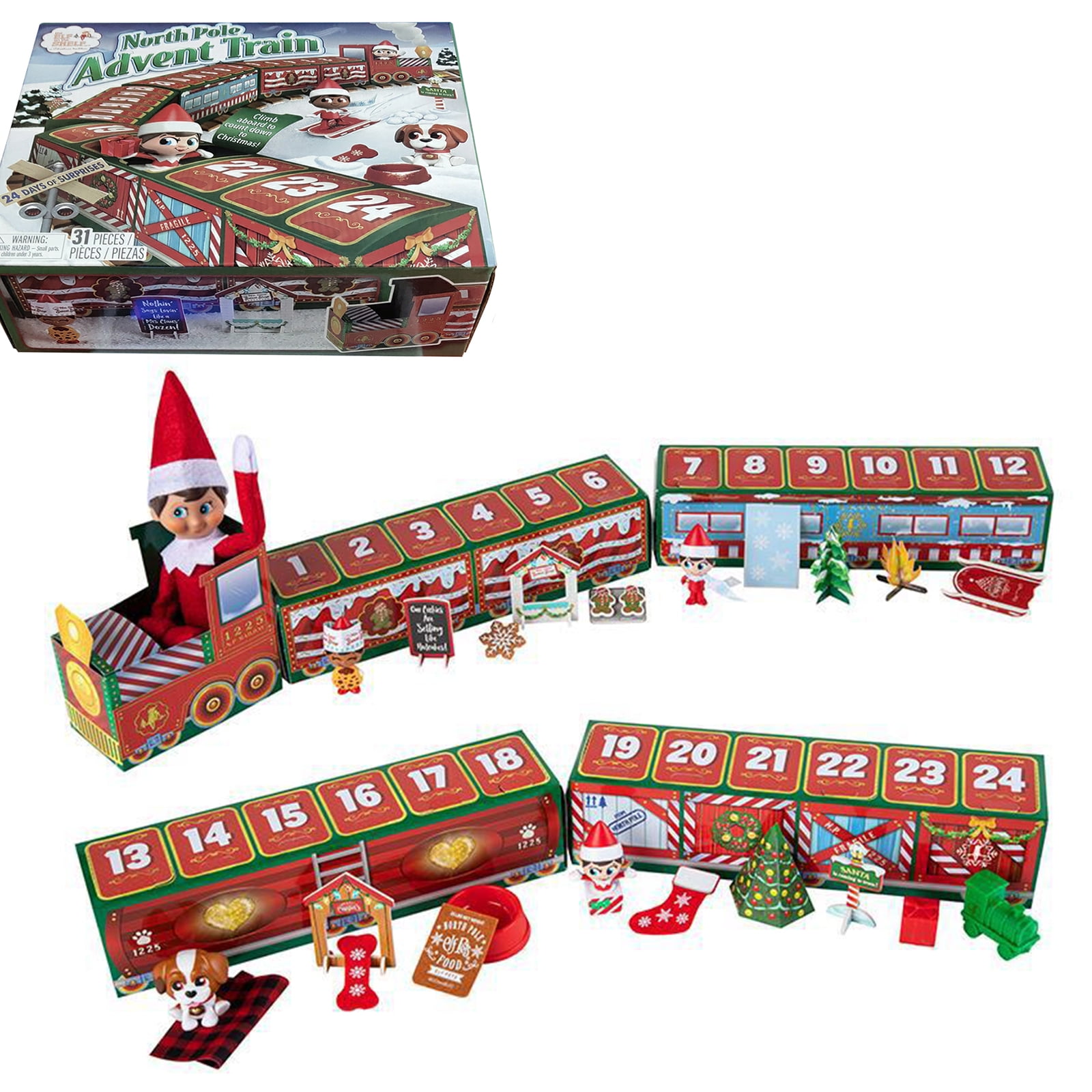 24 Day Surprise Blind Box Countdown Calendar High-quality Decorative Kids Gift With 24 Toy Christmas Travel Train
