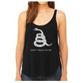 thumbnail image 1 of LA Pop Art Women's Premium Word Art Flowy Tank Top - DONT TREAD ON ME, 1 of 2