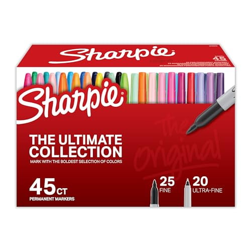 Sharpie Marqueurs Permanents, Pointes Fines et Ultra-Fines, 45 Unités, Ultimate Color Collection