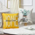 thumbnail image 6 of Throw Pillow Covers 18x18 Set of 4 Farmhouse Yellow Pillow Covers Cushion Cases Decorative Pillowcases for Sofa Couch Living Room Outdoor Home Decor (Yellow, 18" x 18"), 6 of 6
