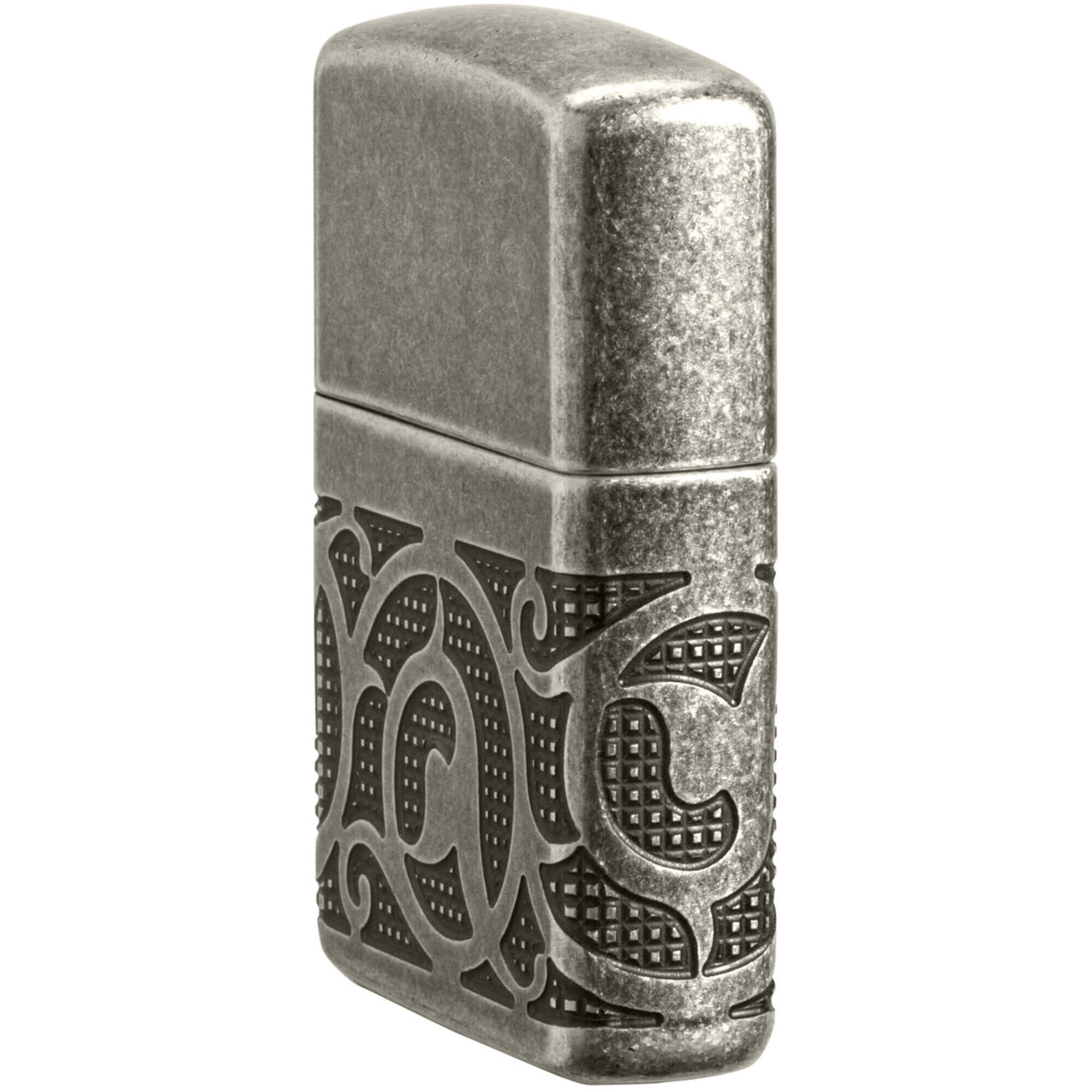 Zippo 49290 Multicut Pattern Design Antique Silver Pocket Lighter