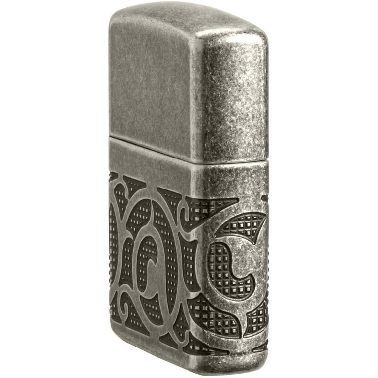 silver 950 刻印 向日葵 小物入 蓋物 台 アンティーク(A443) Zippo Pattern Armor Antique Silver Windproof Lighter – Zippo USA