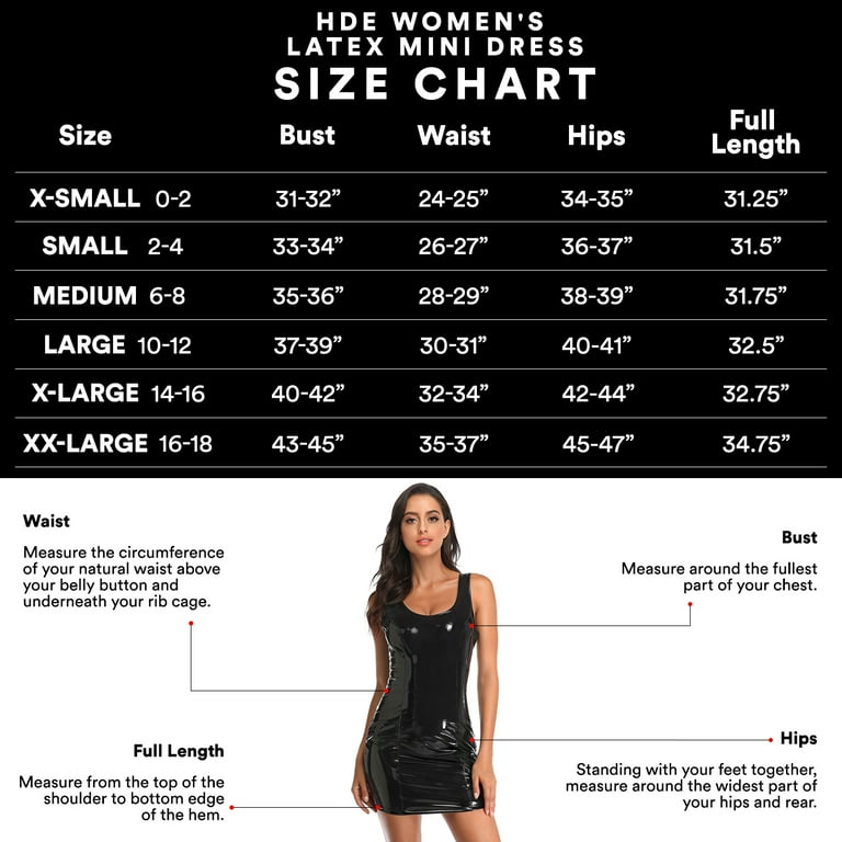 HDE Womens Latex Mini Dress Faux Leather Bodycon Sexy Club Dresses for Women  Black - XS - Walmart.com