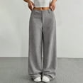 thumbnail image 6 of Mohiass Corduroy Pants Women Baggy Button High Waisted Wide Barrel Leg Lounge Pants Fall Business Casual Work Trousers with Pockets Gray XL, 6 of 6