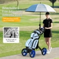 thumbnail image 5 of Gymax 4 Wheels Folding  Golf Push Cart W/ Adjustable Handle Foot Brake Blue, 5 of 10