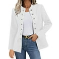 thumbnail image 2 of Weikingp Blazers for Women,Women'S Business Casual Buttons Pockets Open Front Suit Cardigan Womens Blazer Tops for Women Trendy Clearance White 2Xl, 2 of 7