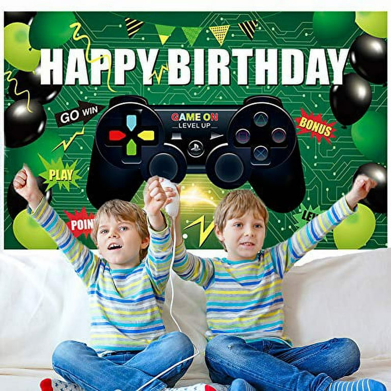 Video Game Birthday Party Decorations, Video Gaming Photo Backdrop  Background Birthday Photo Banner Gamer Room Decor for Game Fans Video Gamer  Party Decoration Photography Background Photo Props 