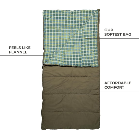 Teton Sports Evergreen Sleeping Bag - Olive/Stone, Regular 35F