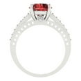 thumbnail image 4 of 2.21ct round cut red natural garnet 18k white gold Bridal Wedding Engagement Promise Anniversary Ring for Women size 3.5, 4 of 7