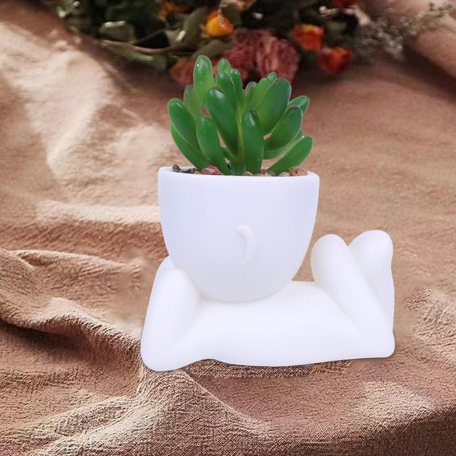 Succulent Pots, Modern Marble Style Ceramic Flowerpots, Miniature Decorative Planters for Home Gardening, Desk Decor, or Gift Ideas