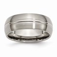 thumbnail image 1 of 8 mm Titanium Grooved Brushed & Polished Band - Size 13, 1 of 1