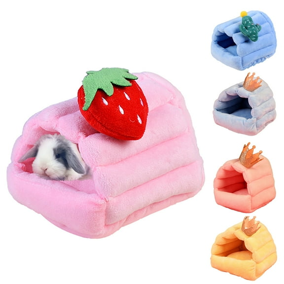 Visland Hamster House Bed, Plush Soft Skin-friendly Winter Warm Nest Home Resting for Small Animals Guinea Pig Hedgehog Chinchilla Hamster Rats Squirrels