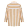 thumbnail image 4 of Womens Striped Button Down Shirt, Yigetop Womens Striped Button Down Shirts Classic Long Sleeve Stylish Collared office Work Blouses Tops Long Sleeve Blouse Yellow L, 4 of 7