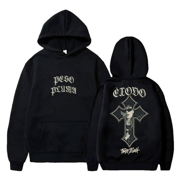 Peso Pluma Exodo Cross Hoodies Rapper Tour Merch Pullovers Women Men Fashion Casual HipHop Sweatshirts