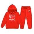 thumbnail image 4 of Girls Workout Sets - Child Toddler Boys Girls Long Sleeve Solid Warm Hoodie Pullover Tops Pants Kids Outfits Sweat Suit (Red,10-11 Years), 4 of 4