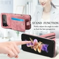 thumbnail image 4 of SaniMore for Samsung Galaxy Z Flip 4 6.7" 2022 Case, Detachable Zipper Wallet Card Slots Kickstand Wireless Charging Wear-resistant PU Leather Shockproof Folding Case for Galaxy Z Flip 4, Pink, 4 of 9