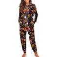 thumbnail image 4 of Tutolipy Halloween Pajamas for Women Pumpkin Ghost Cat Printed Sleepwear Cozy Loungewear Long Sleeve Tops Jogger Pants Pajama Sets, L, 4 of 7