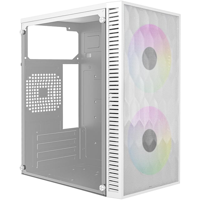 Gabinete ACTECK FUJI GC470 Micro ATX Mini Torre Fuente 500W 2 Fan FRGB Acrilico