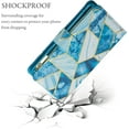 thumbnail image 6 of Wallet Case for iPhone 13 6.1 inch, Vintage PU Leather Magnetic Closure Geometric Handbag Zipper Pocket Case Kickstand Card Holder Slots TPU Shockproof Flip Case - Marble Blue, 6 of 7