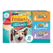 Friskies Gravy Tasty Treasures Prime Filets, Wet Cat Food, 12 Pack, 5.5 oz Cans